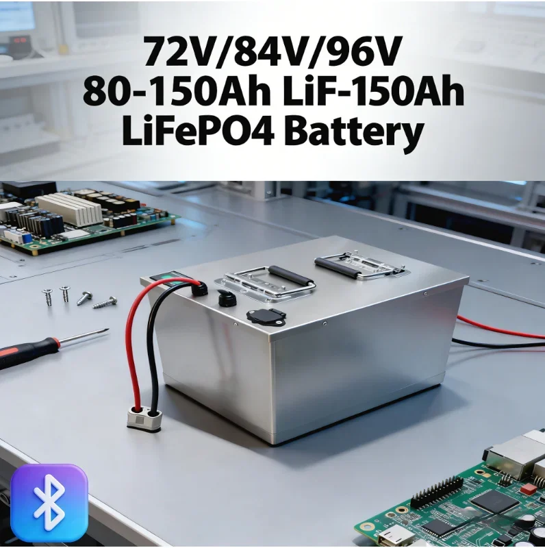 

72V/84V/96V 80-150Ah LiFePO4 Battery | BMS + Charger Included, 7000W for EVs & Motorcycles, Heavy-Duty for Golf Carts.