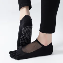 Pilates Full Toe Sock Women Yoga Accessories Mesh Non-slip Silicone No-show Five Toes Sock Sports Socks