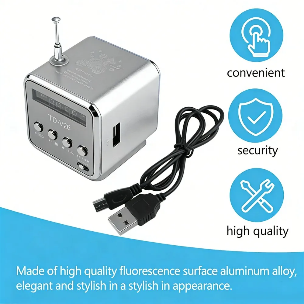 Mini FM Radio Portable Micro Treble Bluetooth Portable Voice For Computer Mobile Phone MP3 Music Support Micro TF Card - view 2