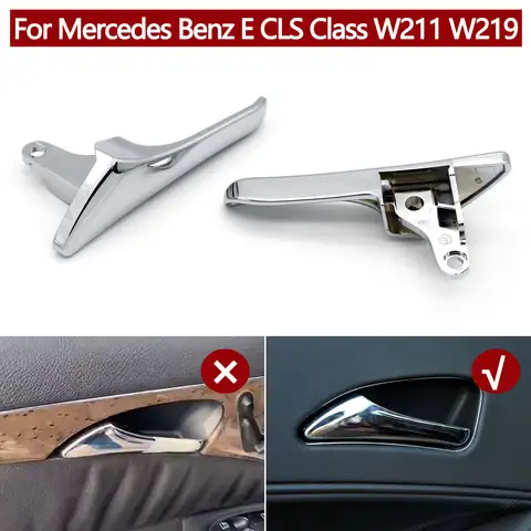 W211 W219 자동차 앞 뒤 왼쪽 오른쪽 크롬 인테리어 도어 핸들 메르세데스 벤츠 E CLS 클래스 E320 E500 E63 AMG 2117660124