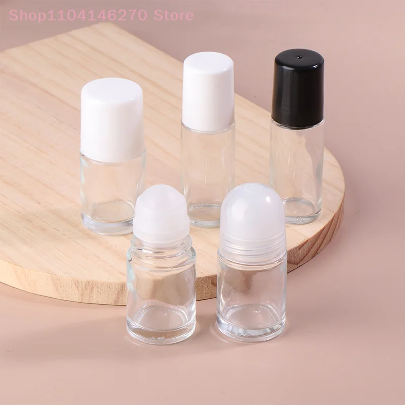 30/50Ml Botol Roll On Kaca Kosong Isi Ulang Botol Rol Plastik Wadah Kosmetik Anti Bocor untuk Parfum Minyak Esensial