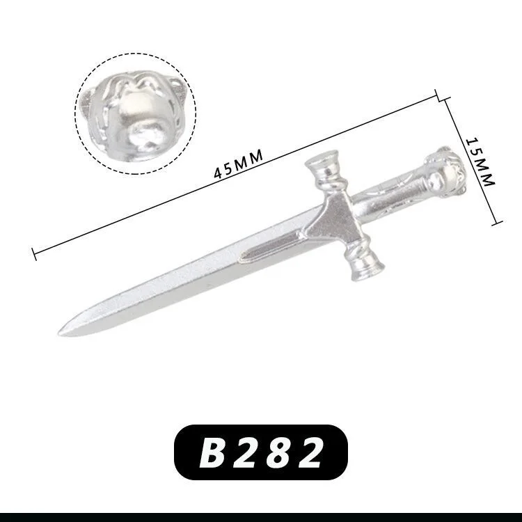 Medieval European Military Sword Kit Packs MOC Building Blocks Weapons Parts Model Bricks Toys Compatible With LEGO