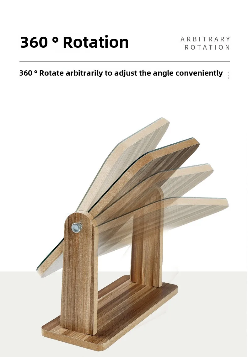 Criativo de madeira hd espelho de maquiagem elegante e minimalista dobrável desktop beleza espelho de vaidade casa decoração do quarto espelho de vaidade