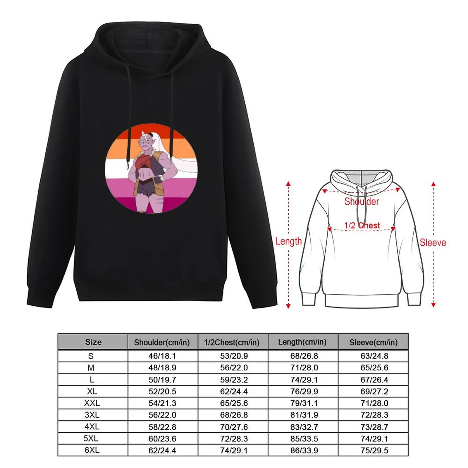 Huntara She-Ra Lesbian Flag SPOP Pullover Hoodie fashion men man hoodie