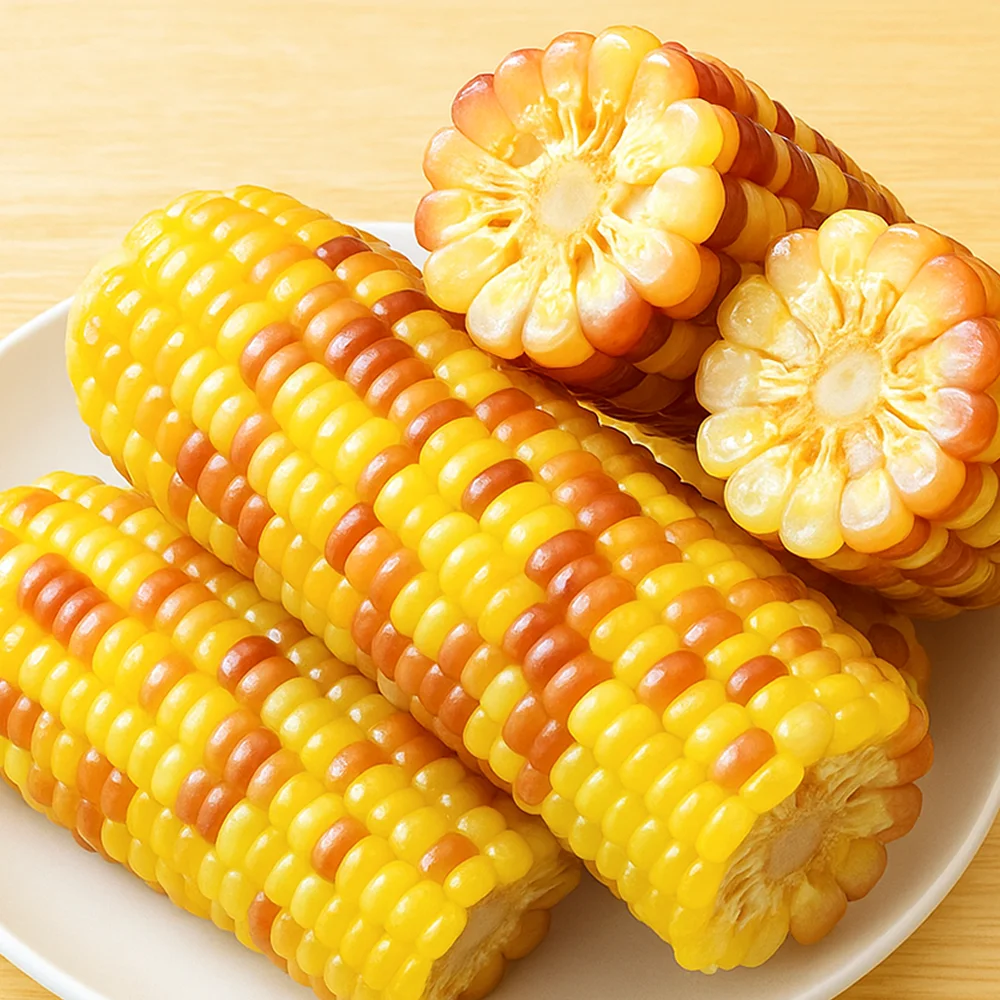 10 قطع من الذرة الحمراء على البخار المجمدة هونغ تشال