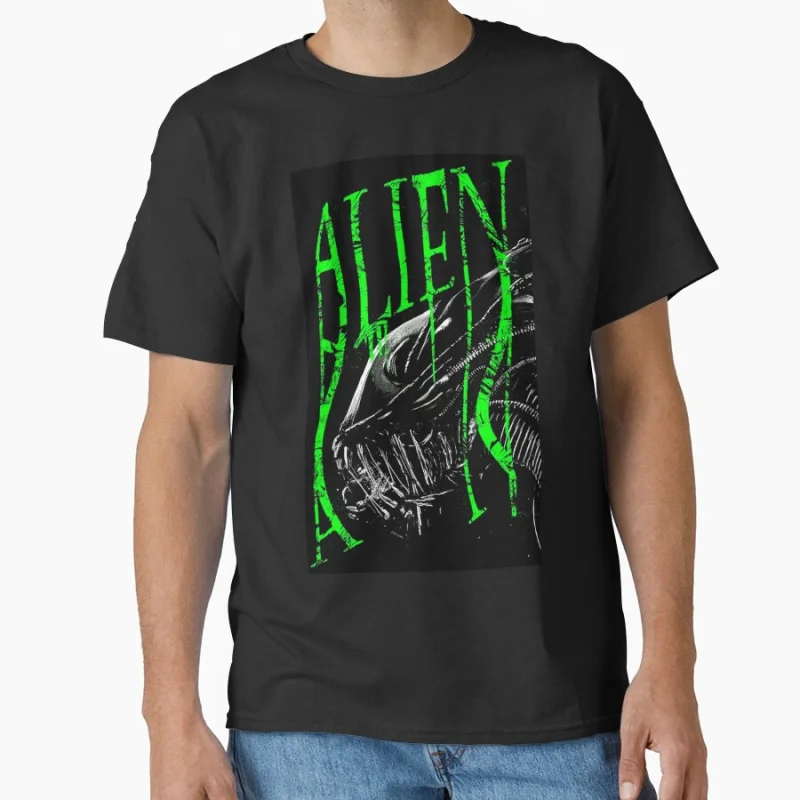 

80s Retro Horror movie #0806 ALIEN XENOMORPH space predator facehugger sci fi ripley Gift T shirt large size Tops S-6XL