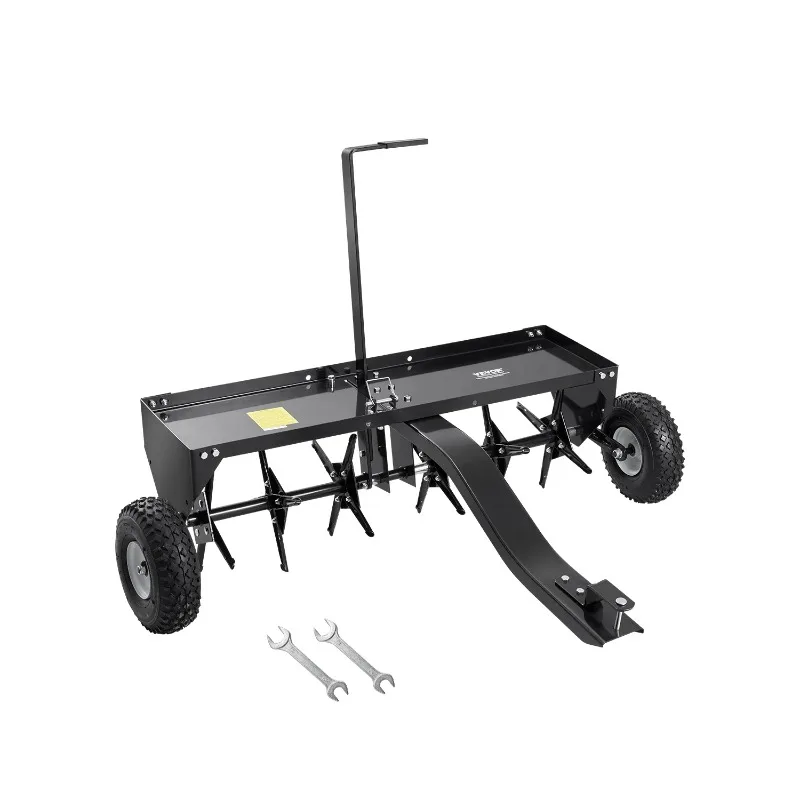 Tow Behind Plug Aerator Pull Behind Aerator with Iron Spikes Alternately Arranged Lawn Aerator Tow Behind for Gardens farm