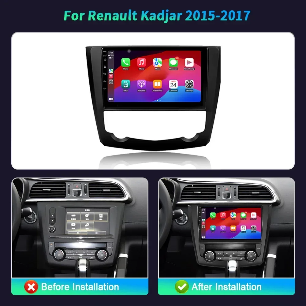 Android 14 For Renault Kadjar 2015-2017 Multimediale BT Stereo Auto GPS di Navigazione 4G WIFI BT GPS CarPlay Touch Screen