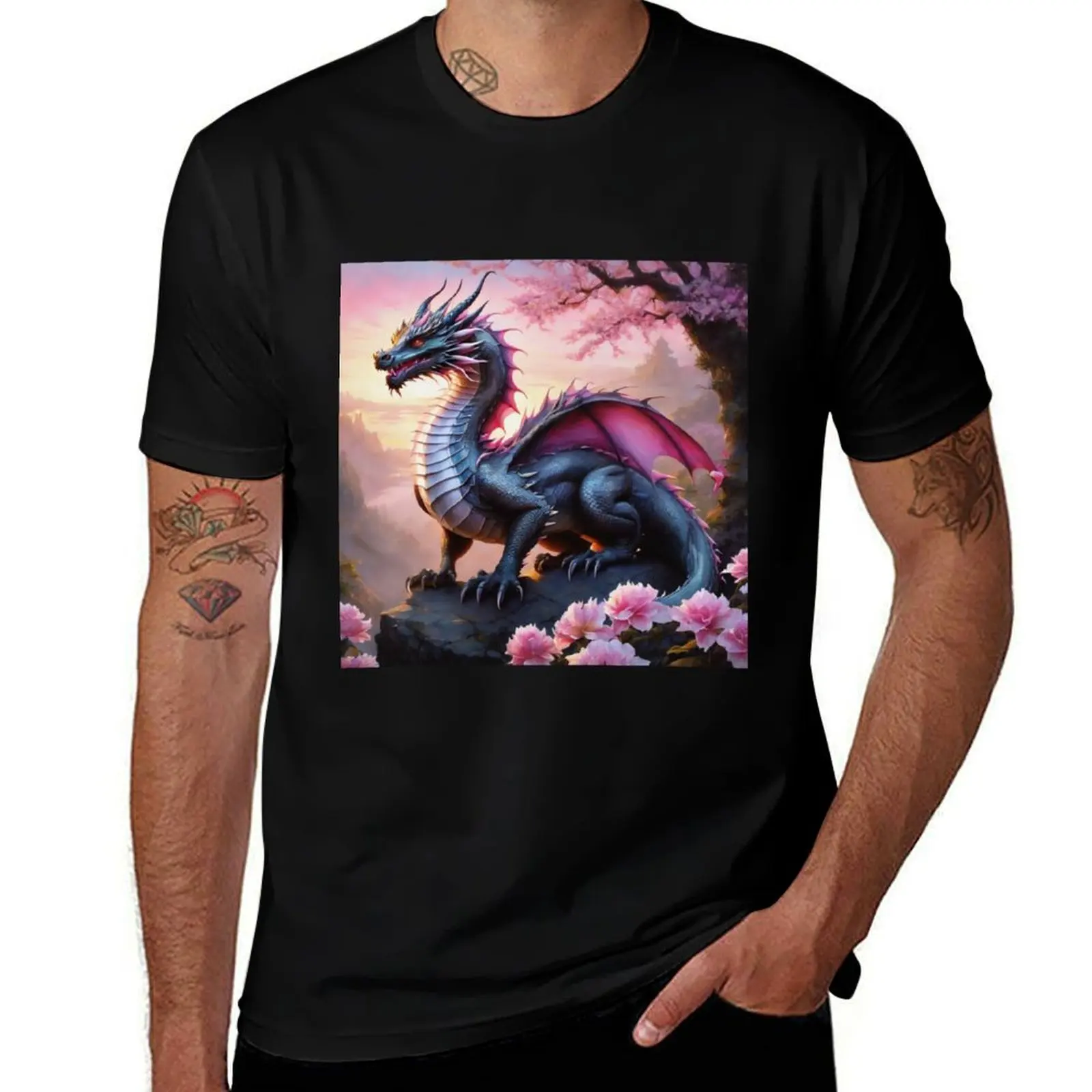 The Grey Dragon of Compassion, Wisdom, and Peace. T-Shirt Casual Everyday Wear T-Shirt
