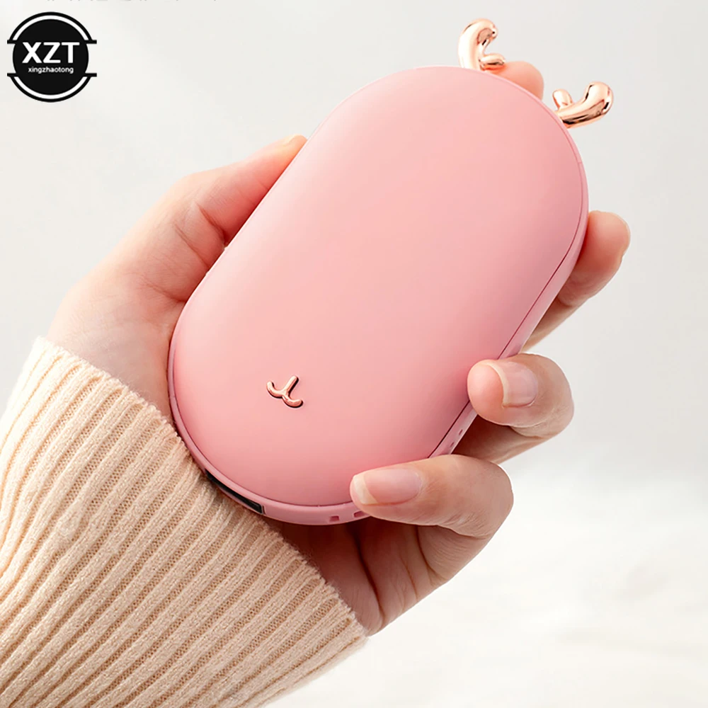 Winter Durable Useful Aluminum Alloy Heater Battery Pocket Warmer Portable USB Hand Warmer Cute for Mobile Power Hands Warmer