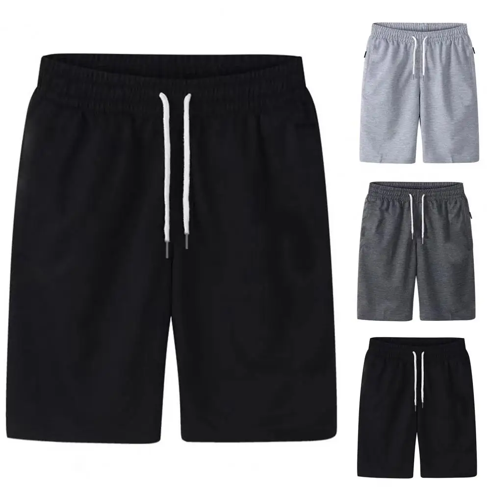 Summer Cargo Shorts Breathable Elastic Waist Drawstring Solid Color Summer Cargo Shorts Knee Length Shorts Keep Cooling