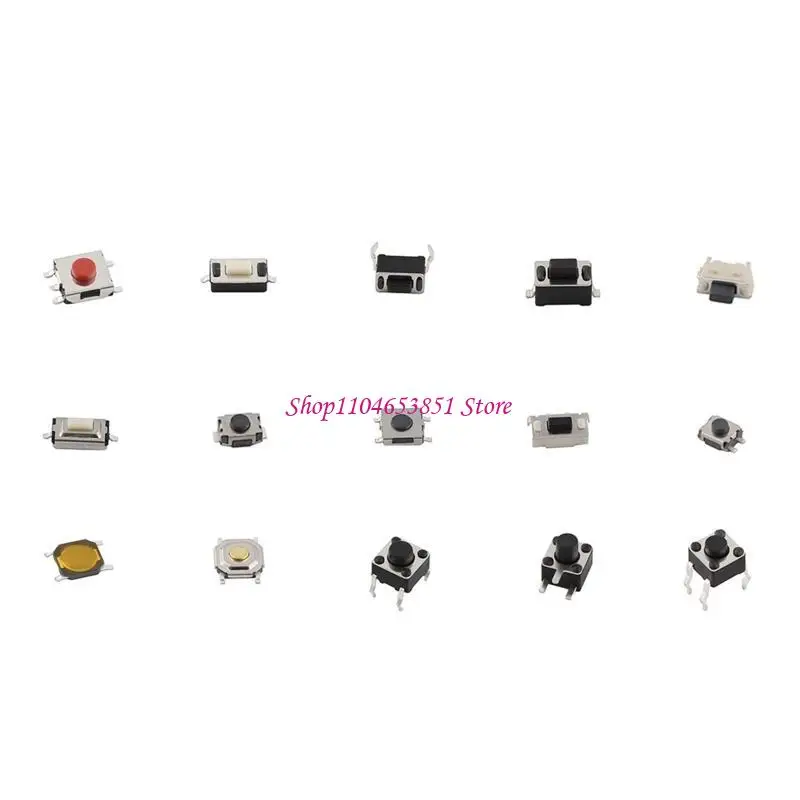 

125Pcs/lot Micro Switch for Touch Switches Assortment 25 Kinds x 5pcs DIY Switch Push Buttons 2x4mm 3x6mm 4x4mm 6x6m