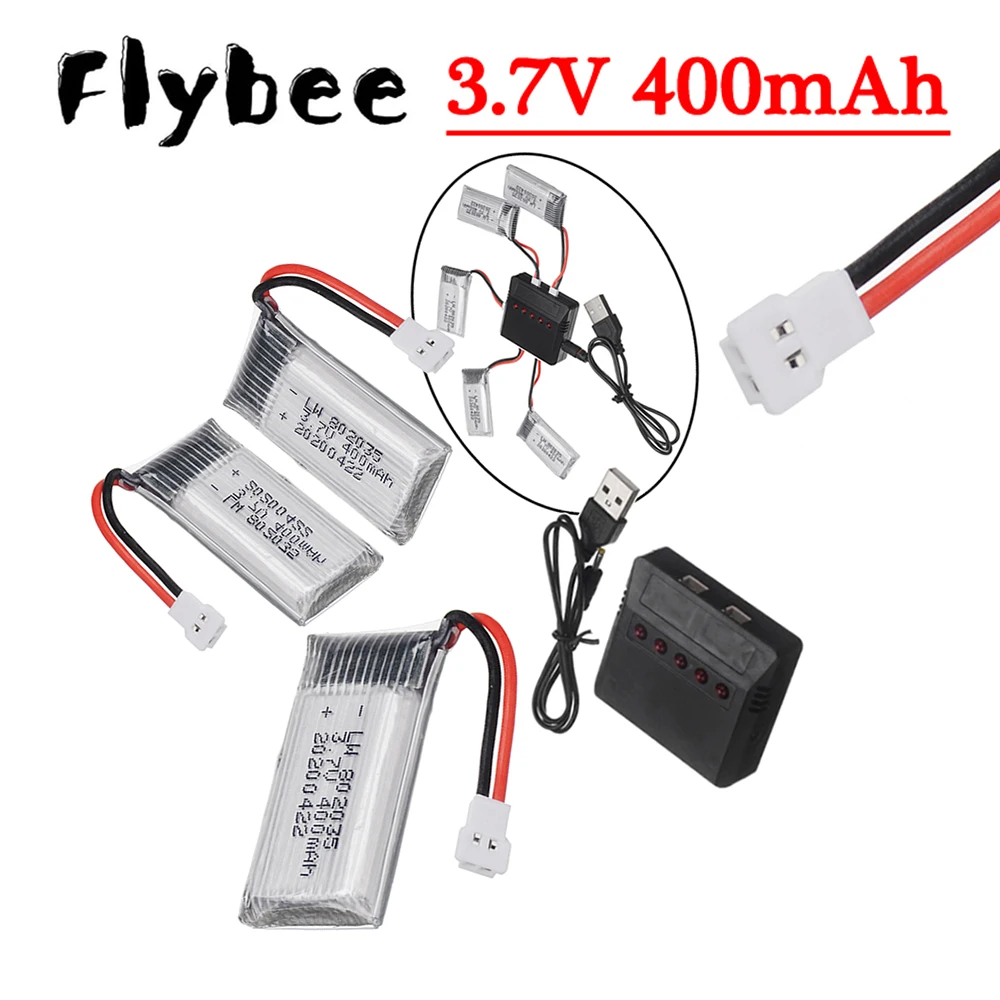 NEW 2026 3.7V 400mah Lipo Battery + Charger Combination For Hubsan X4 H107 H107L H107D JD385 JD388 RC Drone Quadcopter Batteries