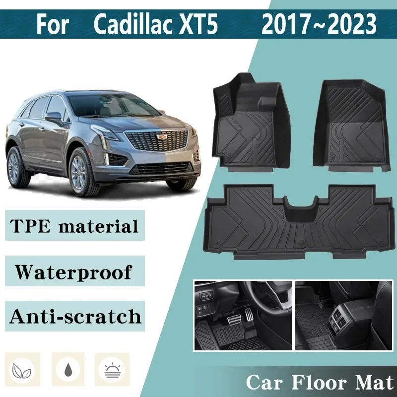 

LHD for Cadillac XT5 Accessories Floor Mats 2017~2023 Car Anti-dirty Foot Panel Liner Carpet Pads Waterproof Mat Car Accessories