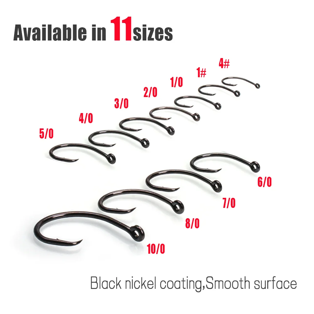 Wifreo 10pcs High Carbon Steel Inline Circle Hook Wide Gap Live Bait Hook Saltwater Fishing Hook For Bass Catfish Snapper Marlin