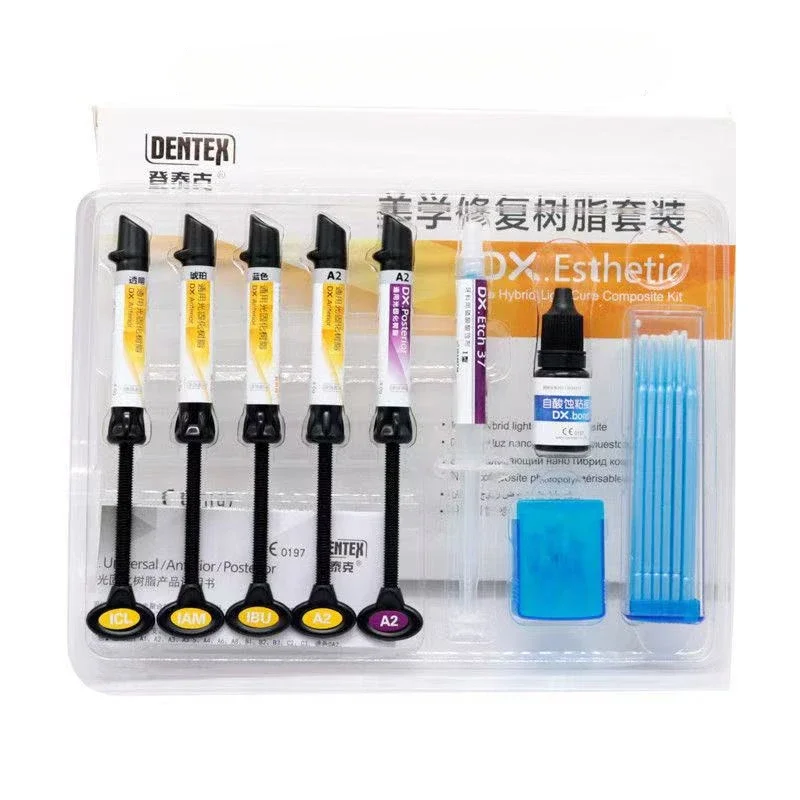 Dentex dental light-curing adhesive universal aesthetic composite resin/adhesive/acid etching gel kit orthodontic bracket