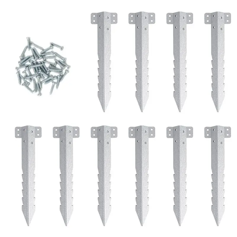 Supports de fixation robustes J1UL1N pour allées de jardin - Petits, lot de 10 piquets pour la construction de jardinières surélevées