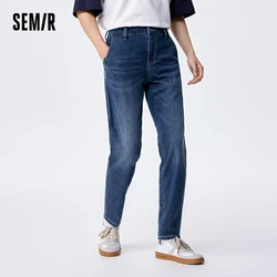 Semir Jeans For Men Versatile And Minimalist Daily Commute Style Slim-Fit Ankle-Length Pants Stylish And Classic