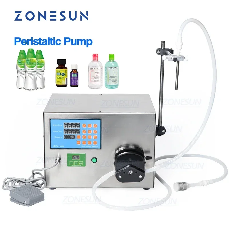 ZONESUN Semi-Automatic Small Perfume Olive Oil Bottles Liquid Filling Machinery For Cosmetic