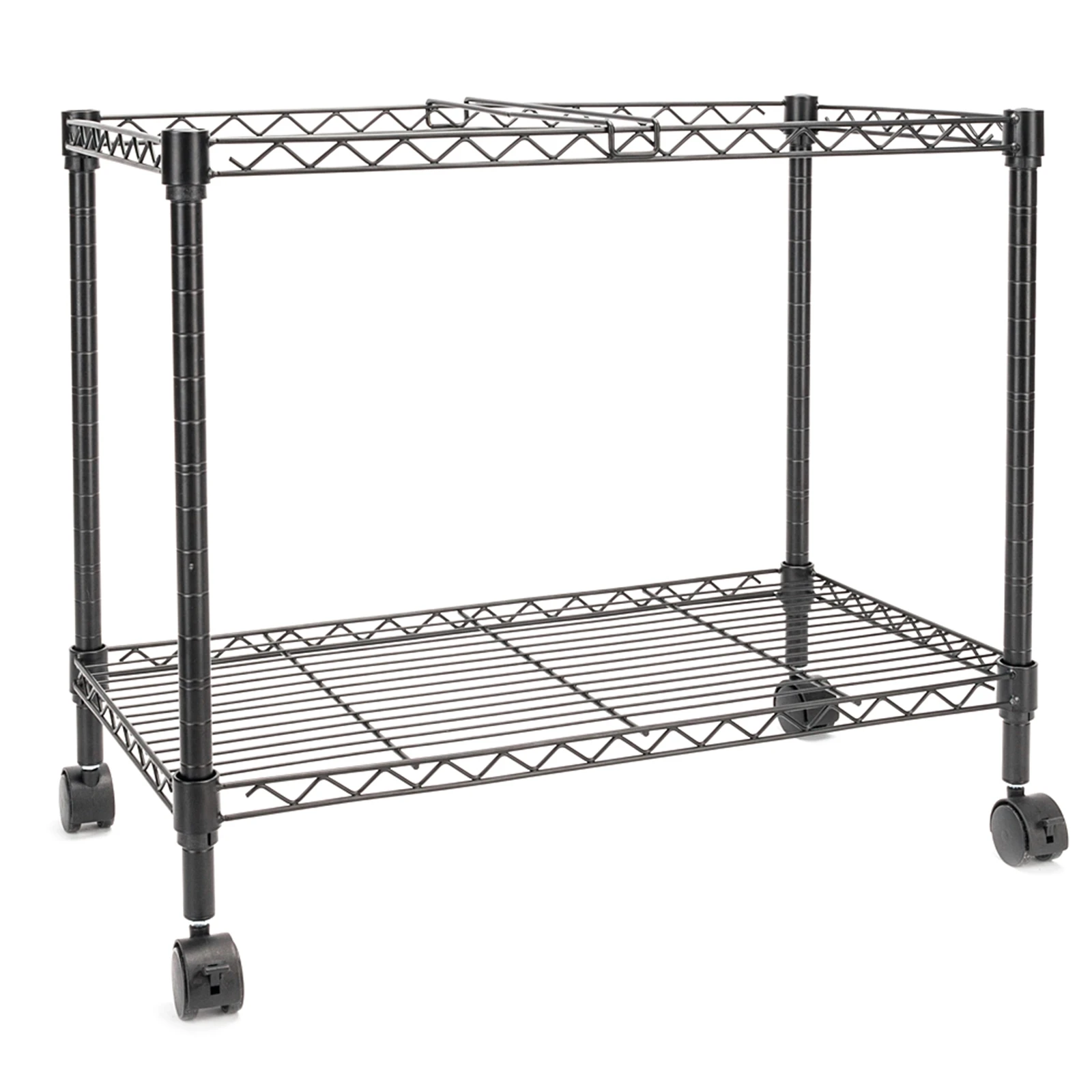 Único Tier Utility carrinho com armazenamento Rack e rodízios de bloqueio, Metal Rolling, Office Pedestal arquivos, armários