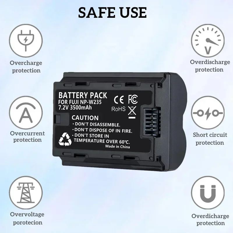 7.2V 3500mAh Power Battery for FujifilmNP-W235 & Compatible withFujifilm X-H2S, GFX 50S II,GFX 100S,X-T4,and VG-XT4