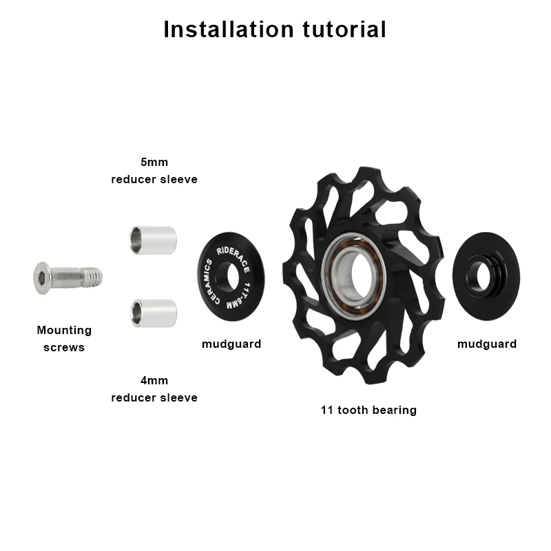 자전거 세라믹 풀리 뒷 변속기 휠 11T 가이드 베어링 자키 풀리, 시마노 Sram 도로 자전거 4mm 5mm 6mm MTB 부품