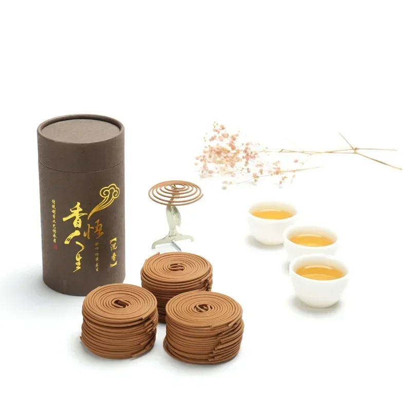 Natural 120 Rings Sandalwood Incense Coil Indoor Household Wormwood Mosquito Repellent Jasmine Toilet Deodorization Incense Coil