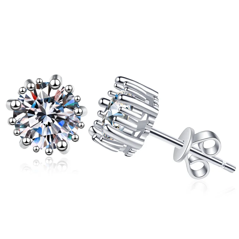 

E307Lefei модные классические роскошные высококачественные модные простые круглые серьги с муассанитом для женщин, ювелирные изделия из стерлингового серебра 925 пробы