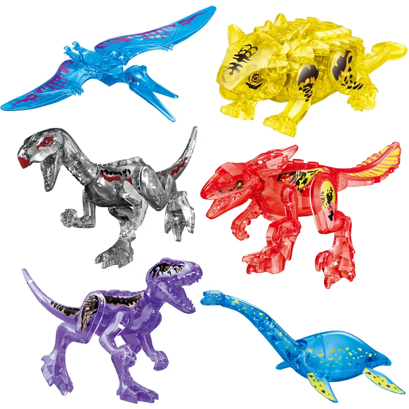 Bloques de construcción de dinosaurio jurásico, juguetes de parque, Compatible con grandes regalos de marca, simulación de animales Rex Raptor