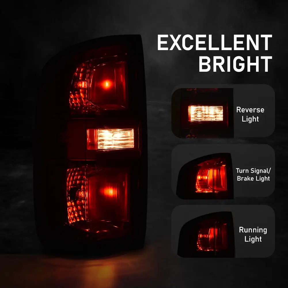 زوج تجميع الضوء الخلفي لسيارة تشيفي كولورادو 2015-2022 طاقم 4 أبواب/كابينة ممتدة فقط 84169777 Gm2800270 84630993 84169778 #6