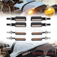 4PCS 8mm Mini Motorcycle LED Turn Signals Lights 12V Moto Indicator Smoke Lens Amber Flashing Light Blinker Turn Signal Lamp