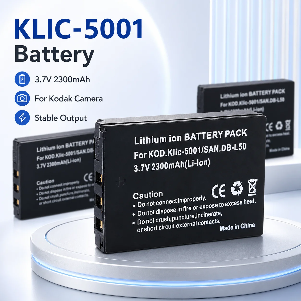 

High Capacity 2300mAh KLIC-5001 Rechargeable Battery For Kodak EasyShare Camera DB-L50 Repair Parts