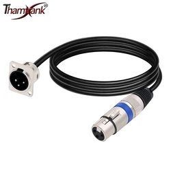 3Pins XLR Male Panel Mount to Female Plug,Patch Panel,Floor Box,XLR Pass Through Connector-No Solder for Pro Audio Installations