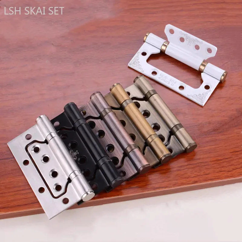 

1Pc 304 Stainless Steel Slotless Concealed Hinge Silent Bearing Mother and Son Hinge Cabinet Hardware 4-inch Hidden Door Hinge
