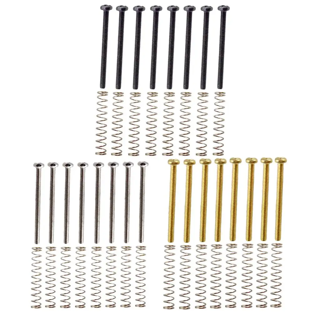 Double Coil Humbucker Mounting Screws Metal Pickup Bracket Bolt Spring Set for Electric Guitar Accessories - view 4