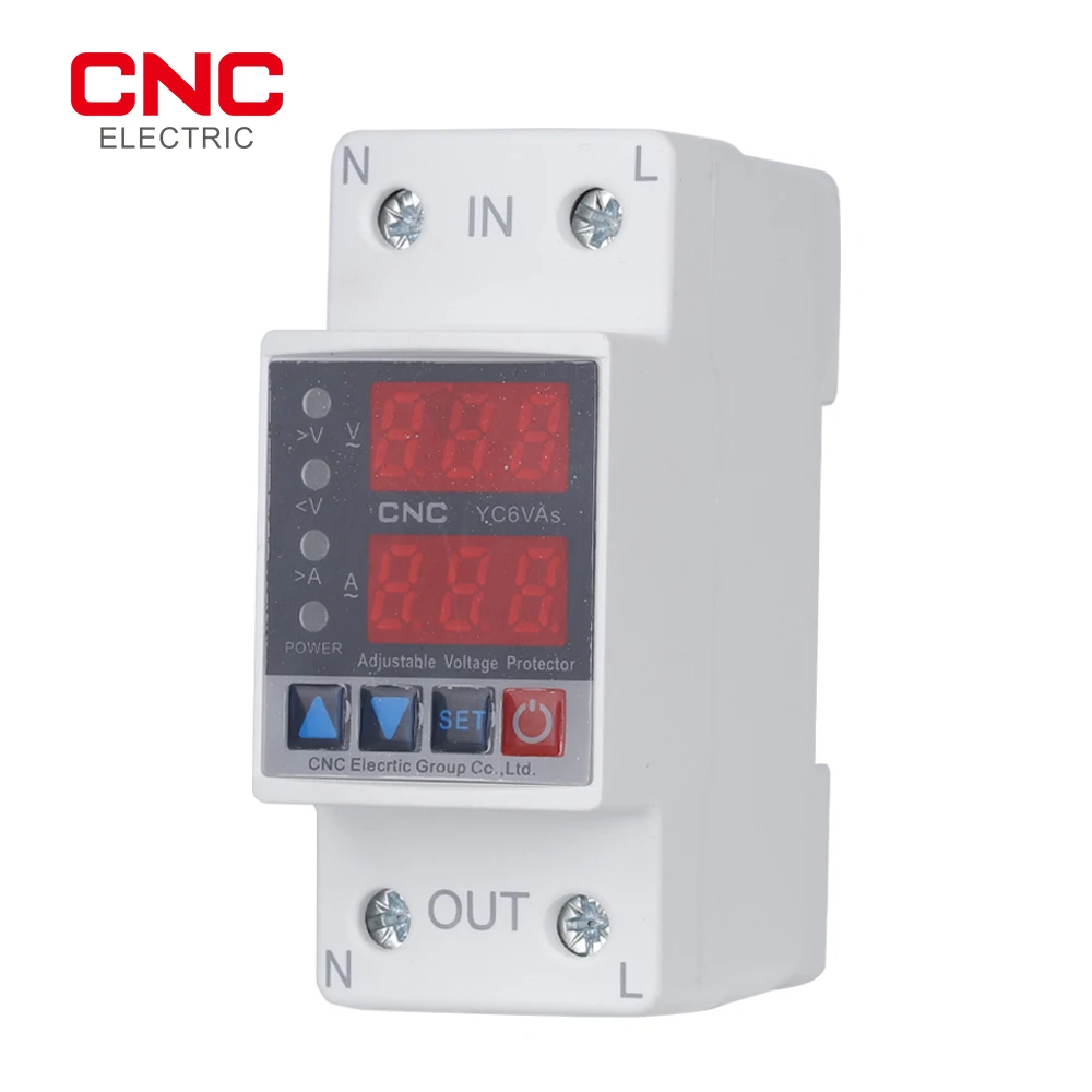 CNC Din Rail 230V Adjustable Over and Under Voltage Protective Device Protector Relay Monitor Current Limit