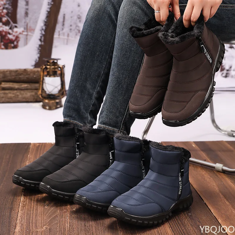 Neue Herren-Baumwollschuhe mit Anti-Kälte-Warm-Stiefeln, warme, bequeme Stiefel für Herren, dicke, einfache, lässige Schneestiefel