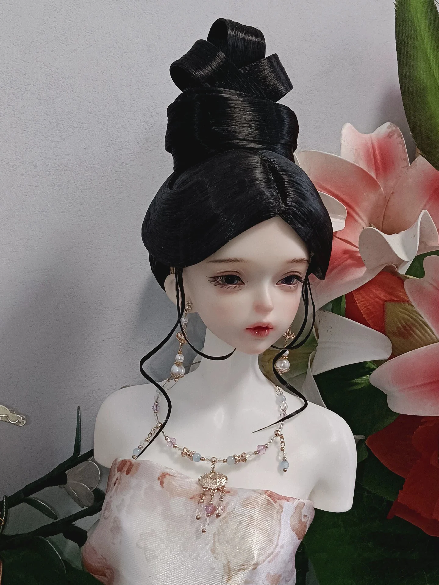 วิกผมตุ๊กตา BJD ขนาด 1/4 1/3 ชุดโบราณฮั่นฝู สไตล์วินเทจ วิกผมนางฟ้า สำหรับตุ๊กตา MSD SD13 ผู้หญิง SSDF อุปกรณ์เสริมคุณลุง A1743