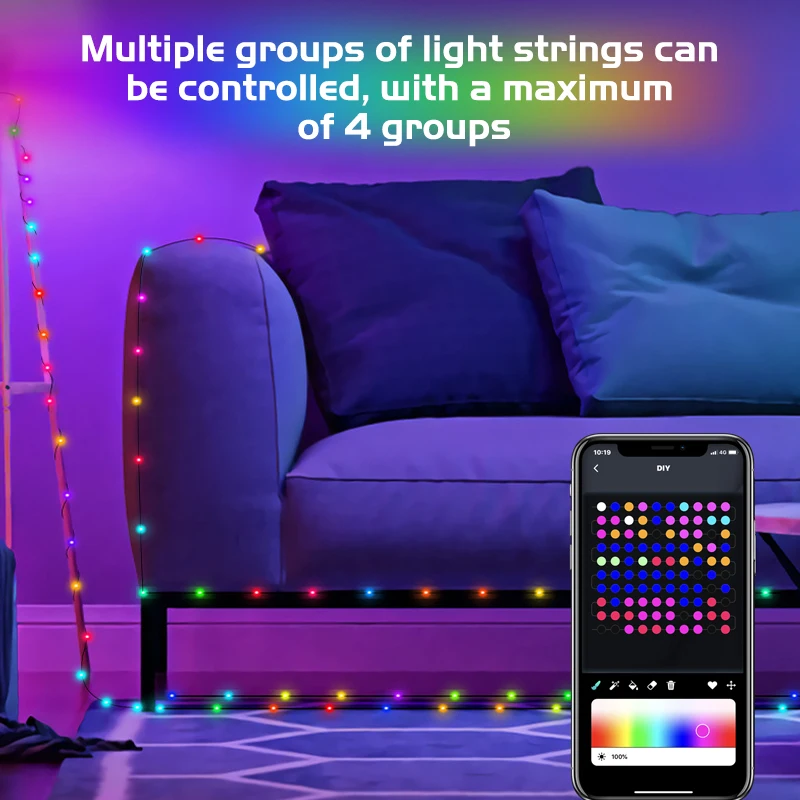 RGB Smart Bluetooth Control USB LED String Lights Outdoor App telecomando led Garland Fairy Lamp decorazione dell'albero di natale