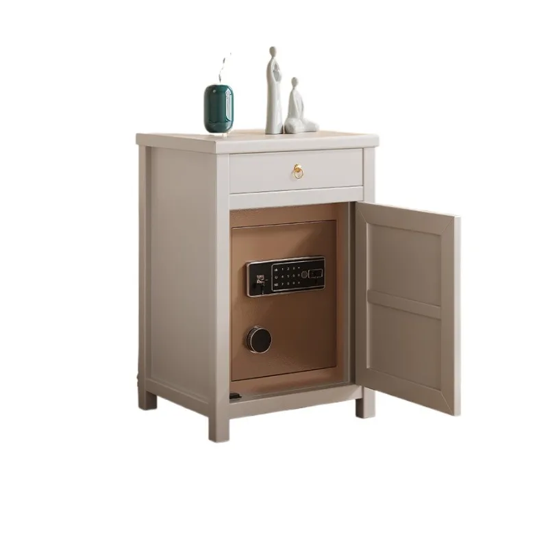 

Solid wood bedside table, safe, integrated home hidden safe, bedroom smart locker