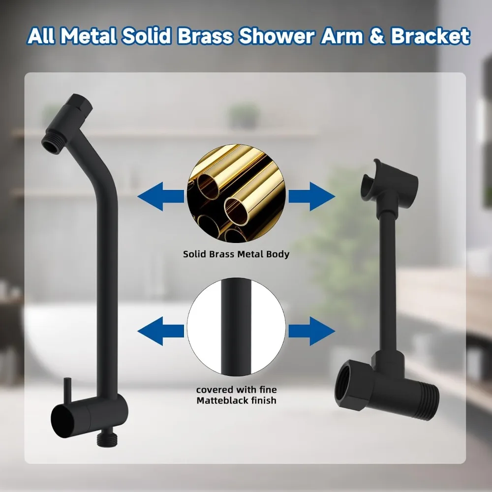 Комбинированная двойная ручная насадка для душа, 3-сторонний ручной душ высокого давления с 10 настройками и тропическим душем, отдельно или вместе, 2 в 1 душ