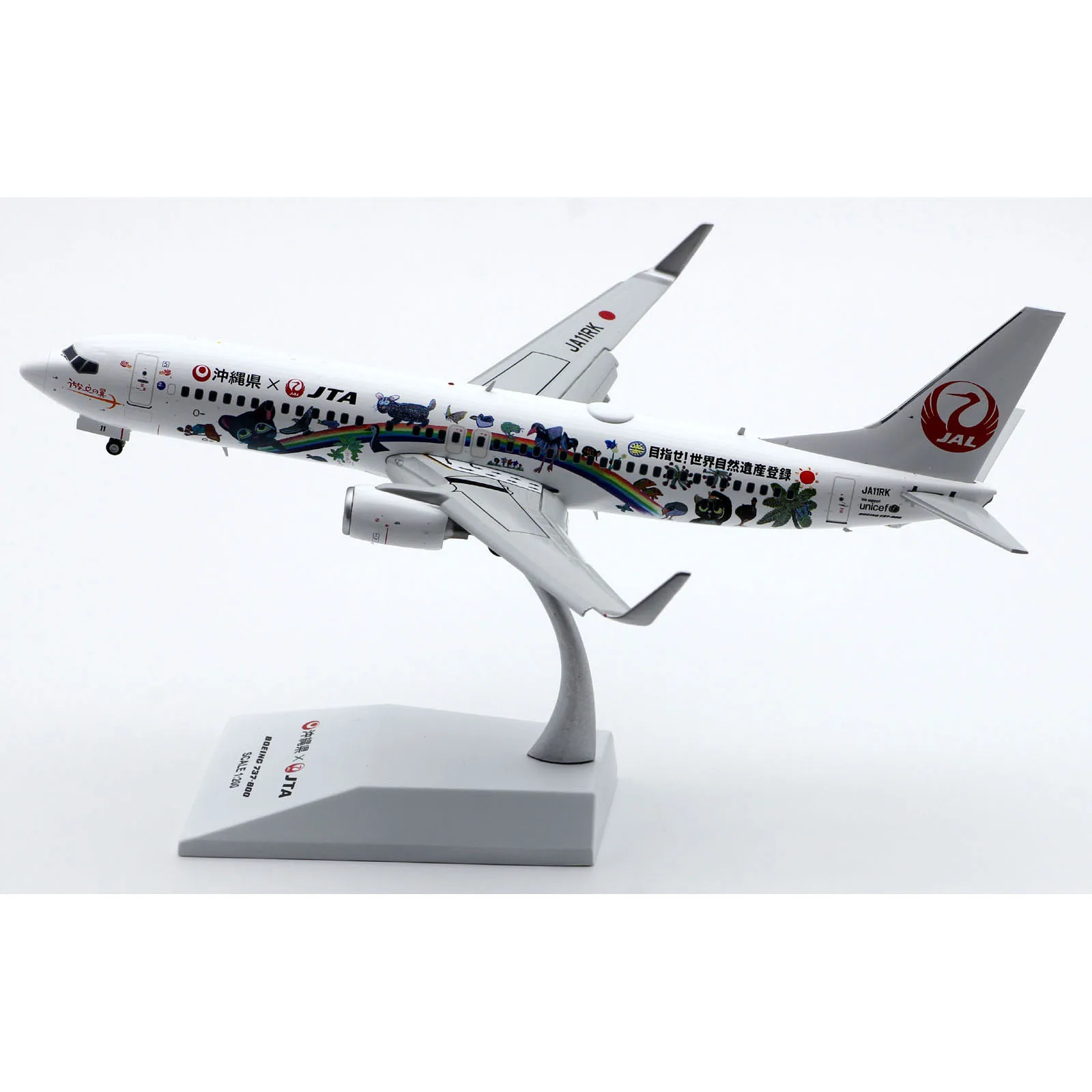 EW2738016A Alloy Collectible Plane JC Wings 1:200 Japan TransOcean Air Boeing B737-800 Diecast Aircraft Model JA11RK Flaps Down