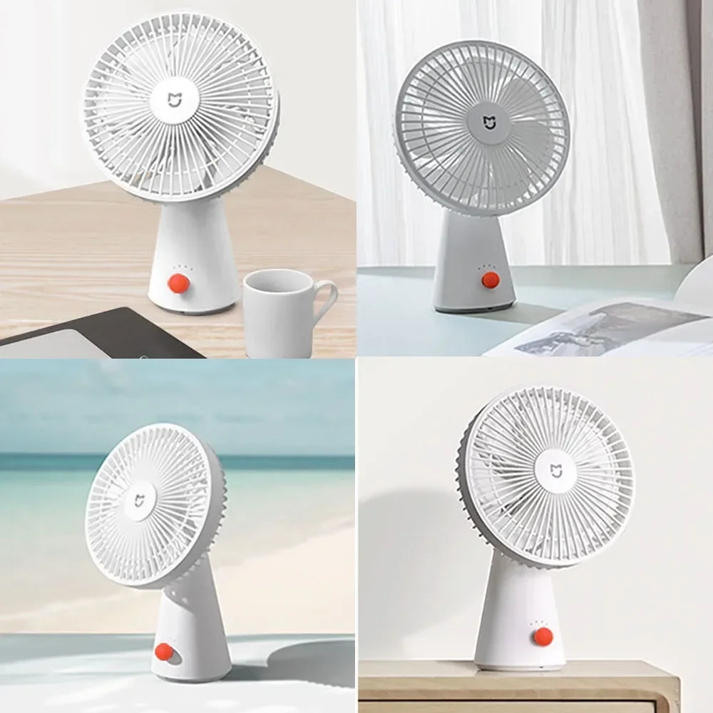 XIAOMI Mijia Портативный настольный вентилятор Перезаряжаемый USB Ручные мини-электрические вентиляторы Студенческие беспроводные воздушные охлаждения Маленький вентилятор для офиса