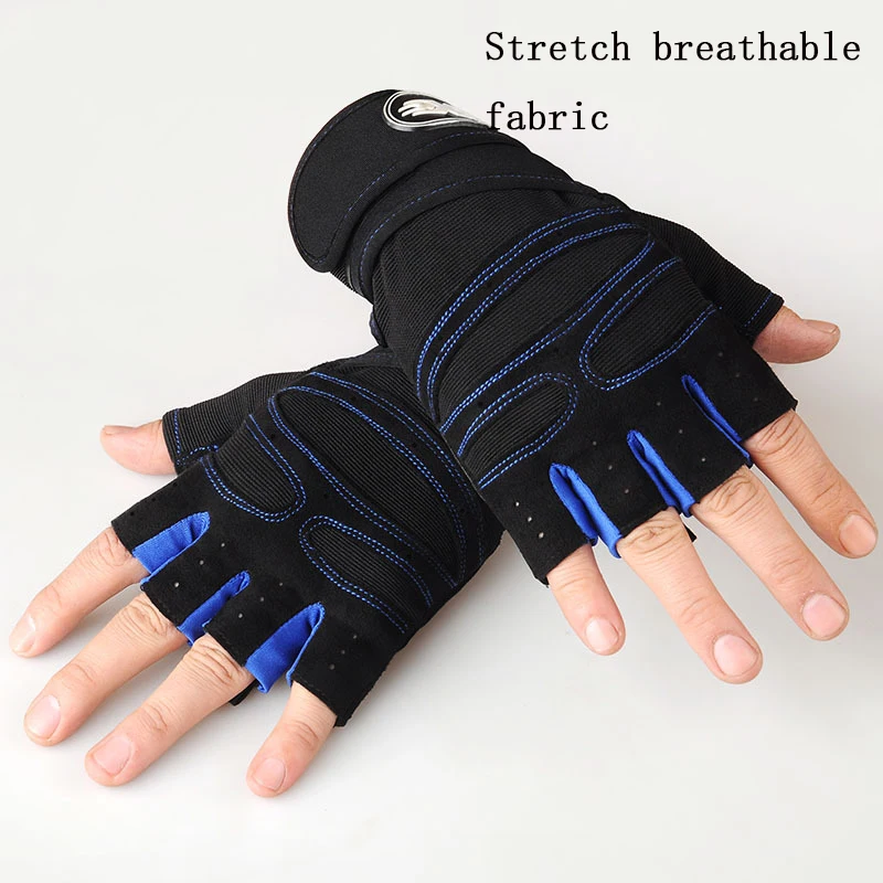 Fitness Gloves Fitness Heavyweight Training Gloves Men\'s Fitness Half Finger Non-slip Gloves Wrist Lifting Exercises