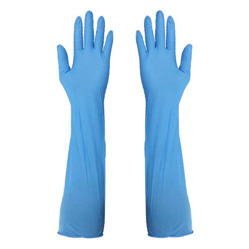 Disposable Clean LongRubber  Flexible  Waterproof Dishwashi Acid and Alkali Resistant  Kitchen Clean Tools   Nitrile Gloves