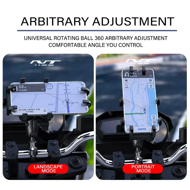 For HONDA NT 1100 NT1100 DCT 2006-2024 2025 LOGO Motorcycle shock absorber GPS 360 ° adjustable phone holder