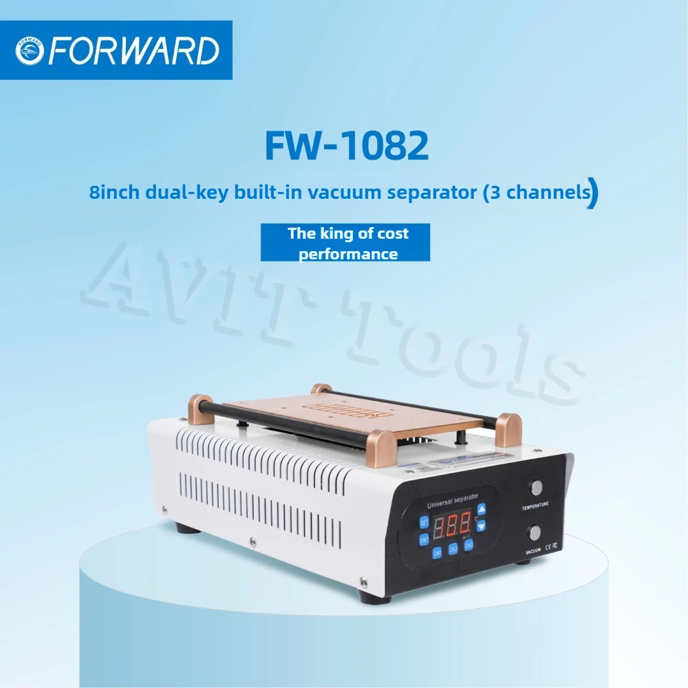 FW1082 8インチ真空LCD分離機、デュアルボタン、高速加熱PTCポンプ、自動吸引、携帯電話画面修理用
