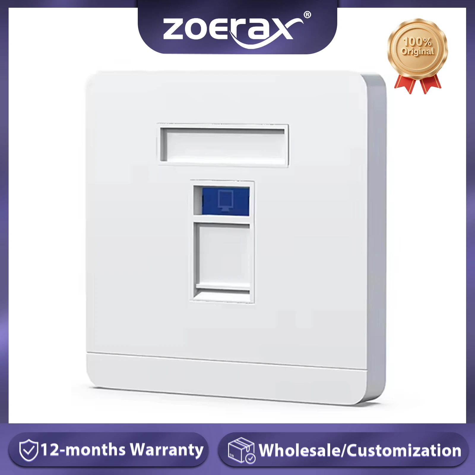 

Розетка сетевая ZoeRax RJ45 стандарта Ethernet, одиночная/двойная стандартная плоская настенная пластина для сетевого кабеля CAT6/CAT5E/CAT5, 1 шт.