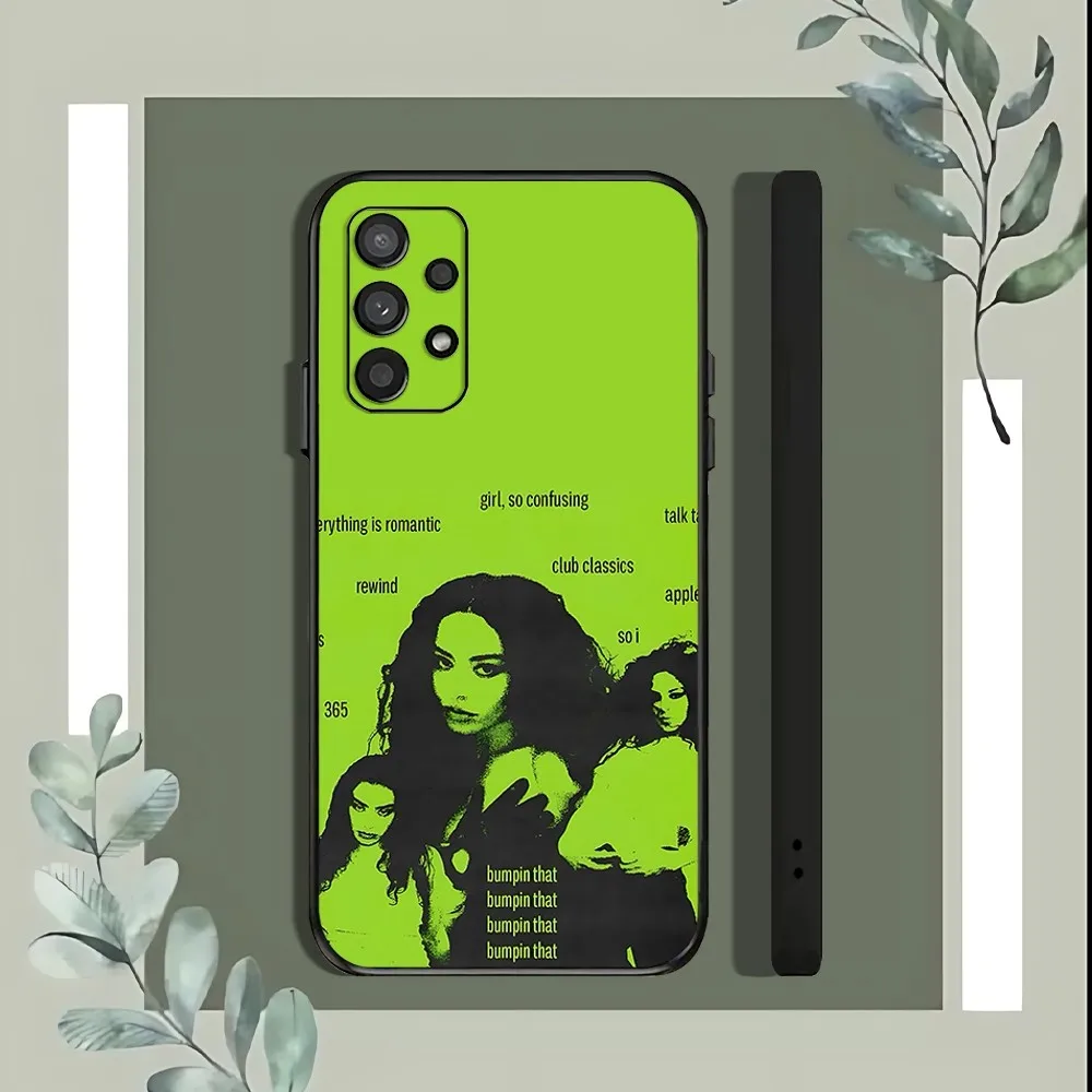 Singer C-Charli XCX BRAT Phone Case For Samsung Galaxy A52 A12 A51 S21 Edge S22ULTRA S23 S20LITE Plus Ultra Black Cover