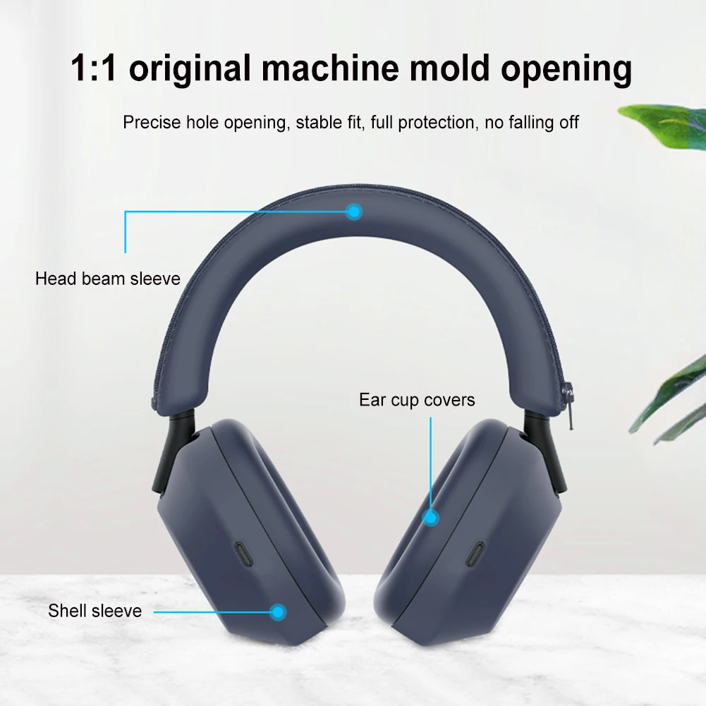 3 قطعة استبدال بطانة للأذن بلون سيليكون سماعة واقية شعاع الرأس/Earmuff كم/قذيفة لسوني WH-1000XM6 سماعة